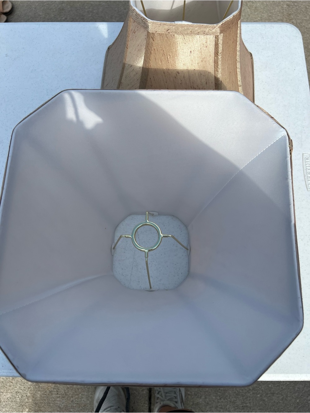 Pair of Shimmery Gold Hexagon Lamp Shades - Picture 3 of 3